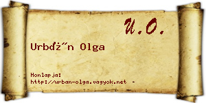 Urbán Olga névjegykártya