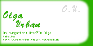 olga urban business card